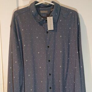 Daniel Cremieux/Button Down Shirt/Mens XXL/Blue Gray/Print NWT LS